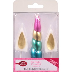 Betty Crocker Premium Unicorn Birthday Candles 3ct - 1 of 3