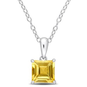 EVERLY JEWELRY | Sterling Silver Pendant with Gemstone and Created Gemstone – Multiple Stone Options - 1 of 4
