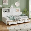 Tangkula Twin Size Daybed w/ 3 Drawers Wooden Sofa Bed Frame w/ Storage Shelves - 4 of 4