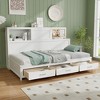 Tangkula Twin Size Daybed w/ 3 Drawers Wooden Sofa Bed Frame w/ Storage Shelves - image 4 of 4