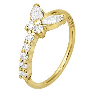 Jewelry Avalanche 14K Gold Butterfly Moissanite Nose Hoop Ring, 20G, 8mm, Twist-open - 1 of 4