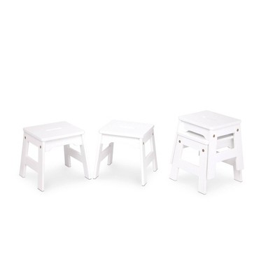 Melissa & Doug Wooden Stools - Set of 4 - White