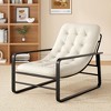 SEVOBAL Accent Chair Arm Chair Small Sofa for Living Room Mid Century Modern Accent Chairs Boucle Reading Bedroom Chair, Beige, 35"*30.7"*26.96" - 2 of 4