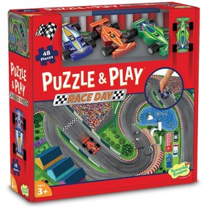 Peaceable Kingdom Puzzle & Play: Race Day Floor Puzzle for Kids Ages 3 and Up - 1 of 1