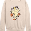 Women's - Pokémon - Meowth Shadow Lightweight French Terry Wide Neck Long Sleeve Shirt - 2 of 4