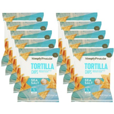 Simply Protein Sea Salt Tortilla Chips - Case of 10/4.58 oz