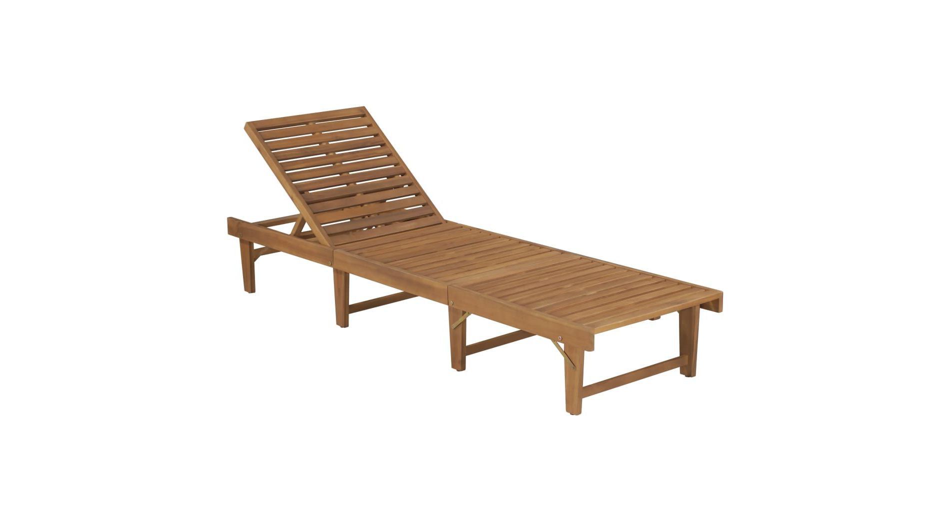vidaXL Patio Lounge Chair with Cushion Folding Sunlounger Solid Acacia Wood - Red