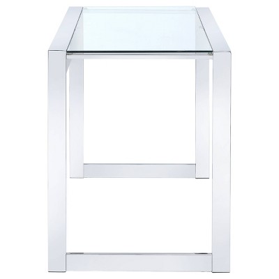 Hartford Contemporary 47'' Silver Glass Top Home Office Desk