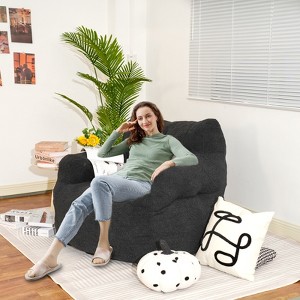 Hooseng Plush Bean Bag Chair for Adults, Comfy Lazy Floor Sofa with Backrest & Armrests, Lounge Accent Chair for Bedroom, Dorm, Living Room - 1 of 4
