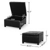 Syemin Ottomans and Benches Storage Benches, End of Bed Bench, Upholstered Storage Ottoman Window Bench, Shoe Cabinet Bench, Black, 30.25"*30.25"*18" - 3 of 4