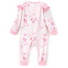 Disney Mickey and Friends Minnie Mouse Baby Girl Ruffled Sleeves Character Print Jumpsuit/Romper - 2 of 4