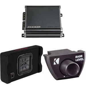 Kicker 49L7TDF102 Down-Firing 10" L7T 2-Ohm Subwoofer Enclosure & CXA400.1 Amp, Bass Knob Bundle - 1 of 4