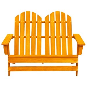 vidaXL 2-Seater Patio Adirondack Chair Outdoor Furniture Seat Solid Wood Fir - Orange - 1 of 4