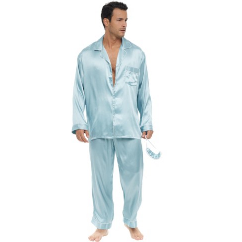 Alexander Del Rossa Men's Classic Satin Pajamas With Pockets, Pj And ...