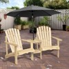 GlasFlength Patio Seating Sets Design Outdoor Lounge Armchair, for Yard and Patio, Double Seat with Center Table, Beige, 70"*34.25"*36.25" - 3 of 4