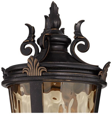 Vintage Bronze Outdoor Post Light with Champagne Glass
