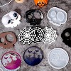 JDICTION 6Pcs Halloween Resin Coaster Molds - Skull, Spider Web & Cemetery Silicone for Epoxy Casting, Jewelry Storage, Candle Holder Decor - 2 of 4