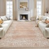 Washable Farmhouse Floral Print Living Room Rugs, Soft Non Slip Modern Bedroom Carpet, Ultra Thin Vintage Floor Rug for Home Office - 3 of 4