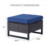 Gymojoy Outdoor 2 Pieces Patio Rattan Ottomans All-Weather Ottomans - 2 of 4