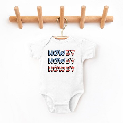 The Juniper Shop Howdy Flag Stacked Baby Bodysuit
