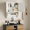 Costway Bathroom Wall Mounted Medicine Cabinet with Louvered Doors & Towel Bar Espresso/Grey/White/Black - 4 of 4