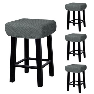 Unique Bargains Polyester Soft Thick Anti-Wrinkle Bar Saddle Seat Stool Covers 4 Pcs - 1 of 4