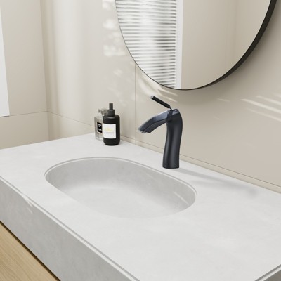 DOMETOUR Matte Black Single Handle Lavatory Basin Sink Faucet