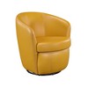 Top Grain Leather Upholstery Solid Wood Swivel Barrel-Back Accent Chair with High-Density Foam Seat, Attached Cushions and 360-Degree Swivel - 3 of 4