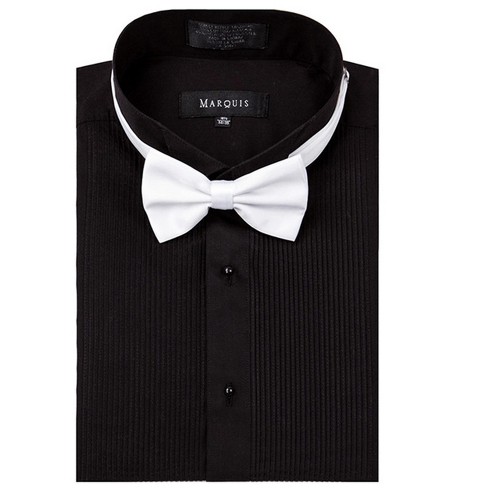 Women's Pleated Wing Collar Tuxedo Shirt : : Clothing, Shoes &  Accessories