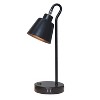 Simple Designs Sleek Essentials Metal Looped Desk Lamp with USB Black - 2 of 4