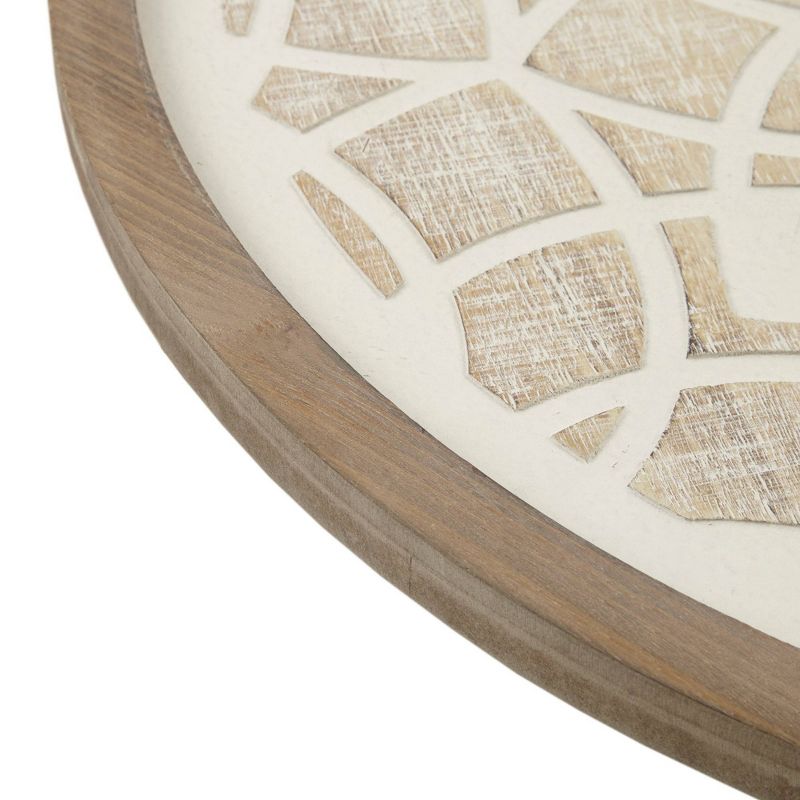 Leah Round Two-Tone Medallion Wall Decor Natural/White - Madison Park, 5 of 10