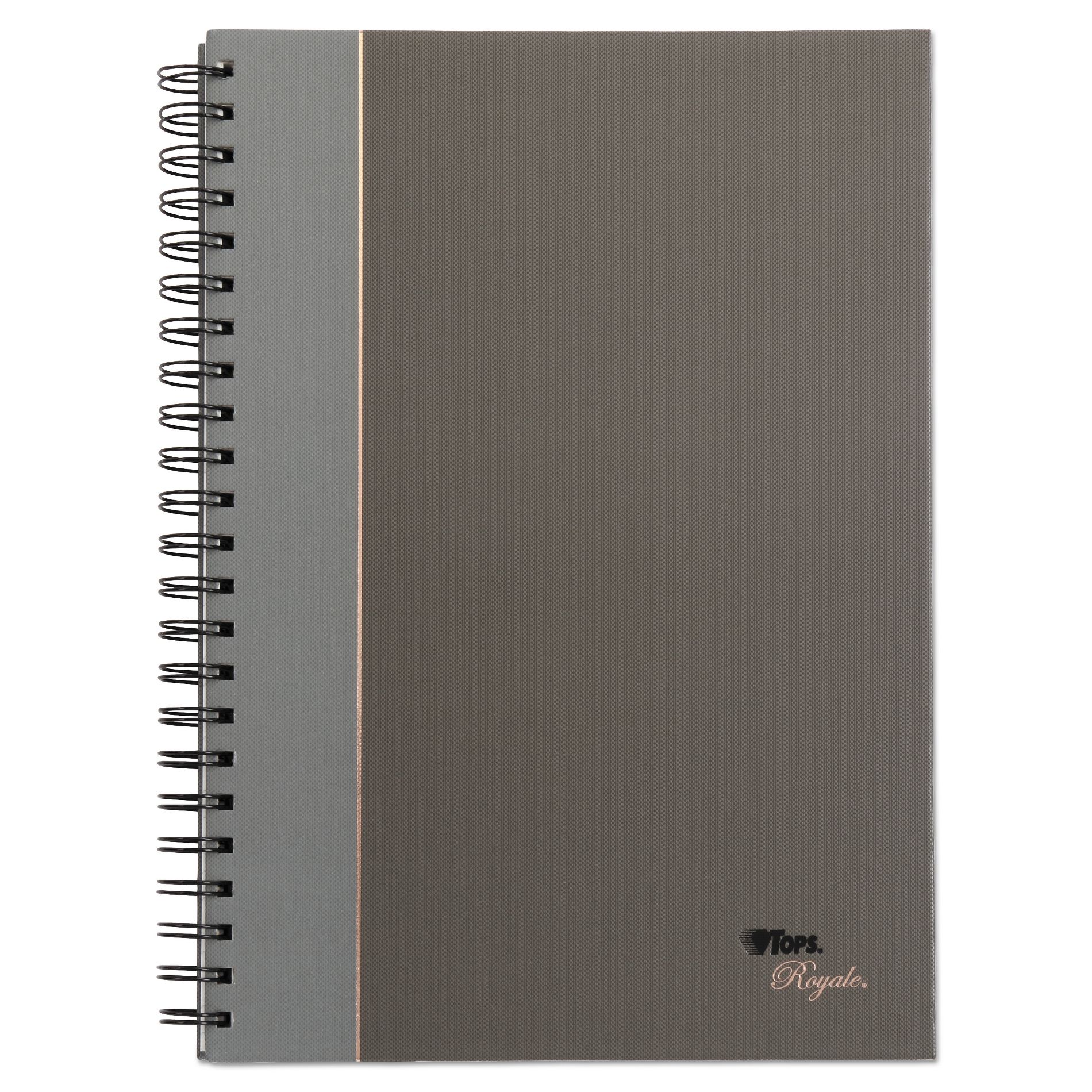 TOPS Royale Wirebound Business Notebooks - Black/Gray Cover - 11.75" x 8.25" - 96 Sheets
