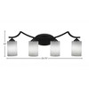 Toltec Lighting Zilo 4 - Light Vanity in  Matte Black with 4" White Muslin Shade - 2 of 2