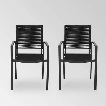 Cape Coral 2pk Aluminum Dining Chair with Rope Seat - Christopher Knight Home