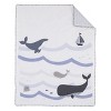 NoJo Marine Navy, Light Blue, Chambray, and White Ocean Friends 3 Piece Nursery Crib Bedding Set - Comforter, Fitted Crib Sheet, and Crib Skirt - 2 of 4