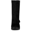 Allegra K Women's Round Toe Chunky Heels Patent Leather Mid Calf Boots - 2 of 4