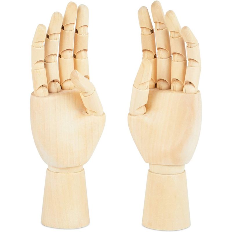 Bright Creations 2 Pack Posable Hand Model for Art, Left and Right Mannequin, 7 in, 1 of 7