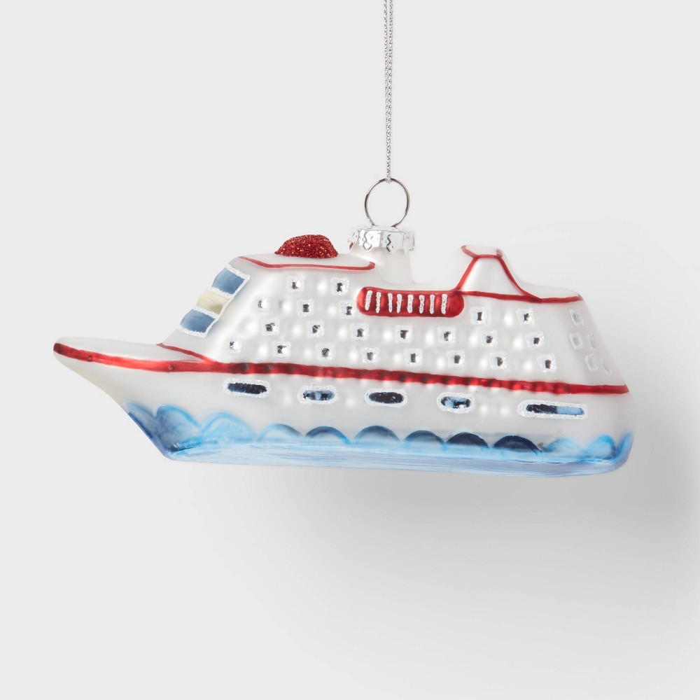Glass Cruise Ship Christmas Tree Ornament - Wondershop™