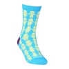 People Pattern Socks - Medium (Ages 5-7) / Light Blue/Yellow / from the Sock Panda - 2 of 3