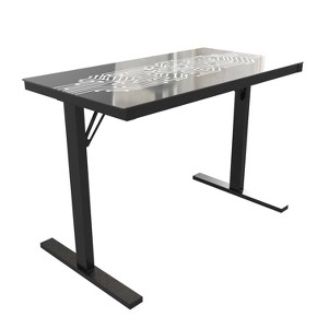 BlackArc Metrix 7 Gaming Desk: LED Lights, Tempered Glass, Steel Frame, No Storage - 1 of 4