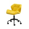 VYNXARIA Diamond Tufted Adjustable Swivel Office Chair, Yellow - 3 of 4
