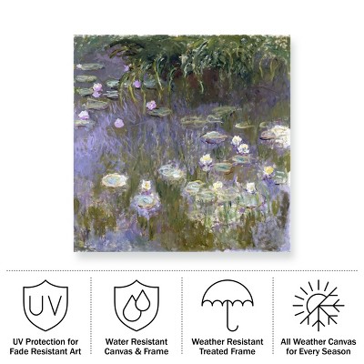 Monet Water Lilies 35x35 Aluminum Frame Outdoor Canvas