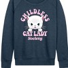 Women's - Instant Message - Childless Cat Lady Society Lightweight French Terry Wide Neck Long Sleeve Shirt - 2 of 4