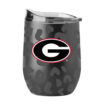 NCAA Georgia Bulldogs 16oz Black Leopard Stainless Steel Wine Tumbler