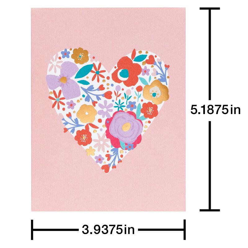 10ct Blank Note Cards Floral Heart, 6 of 8