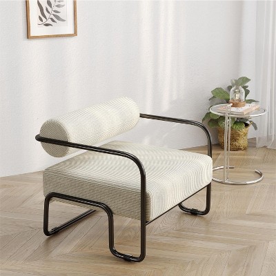 Isabel Simple Design Accent Chair, Lazy Armchair Chair with Extra Thick Cushion for Living Room and Bedroom, Indoor Furniture - Maison Boucle