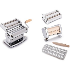 Imperia Pasta Maker Gift Set-Includes Pasta Machine, Ravioli Press, Rolling Pin, 2 Cutter Attachments for Adjustable Thicknesses-Steel Construction - 1 of 4