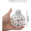4E's Novelty 12 Pack White Christmas Ball Ornaments 3.15"/80mm | Shatterproof Plastic, Glitter Swirl, Clear Elegant Large Ornaments for Christmas Tree - 2 of 4