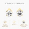 Gilded Lab-Grown Diamond Stud Earrings for Women | 925 Sterling Silver Studs and 14KT Gold 925 Plated Silver | Hypoallergenic Fine Jewelry - 2 of 4