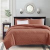 Elegant Reversible Quilt Set, Classic Stitch Pattern Rich Depth and Texture Bedding Set, All Season Home Textile fits Lux Bedroom Decor - 2 of 4